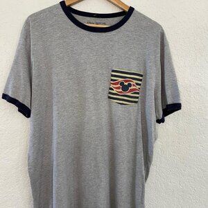Disney Cruise Line Vacation Mickey Ears Striped Pocket Tee T-Shirt